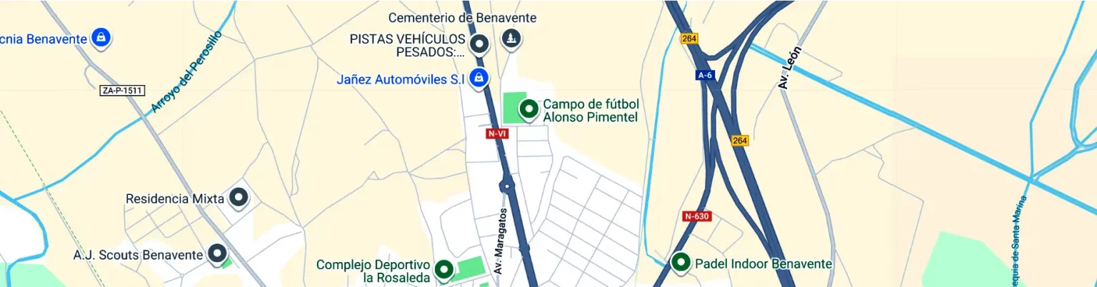Mapa de ubicacion de Jañez Automoviles - Benavente - Zamora